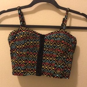 Great for summer! Blue, red, and yellow crop top